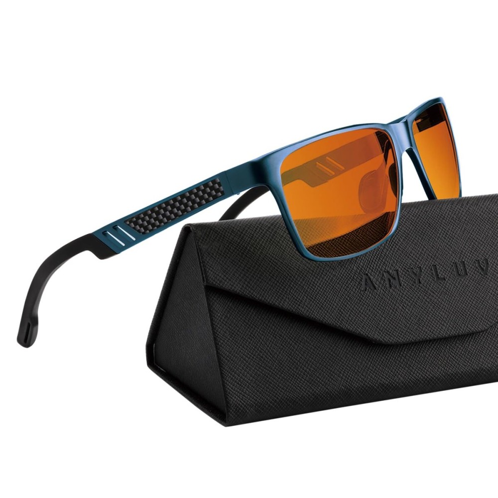 ANYLUV Blue Light Blocking Glasses Men Computer Gaming Glasses Lightweight Al-Mg Metal Anti Eyestrain Eye Protection