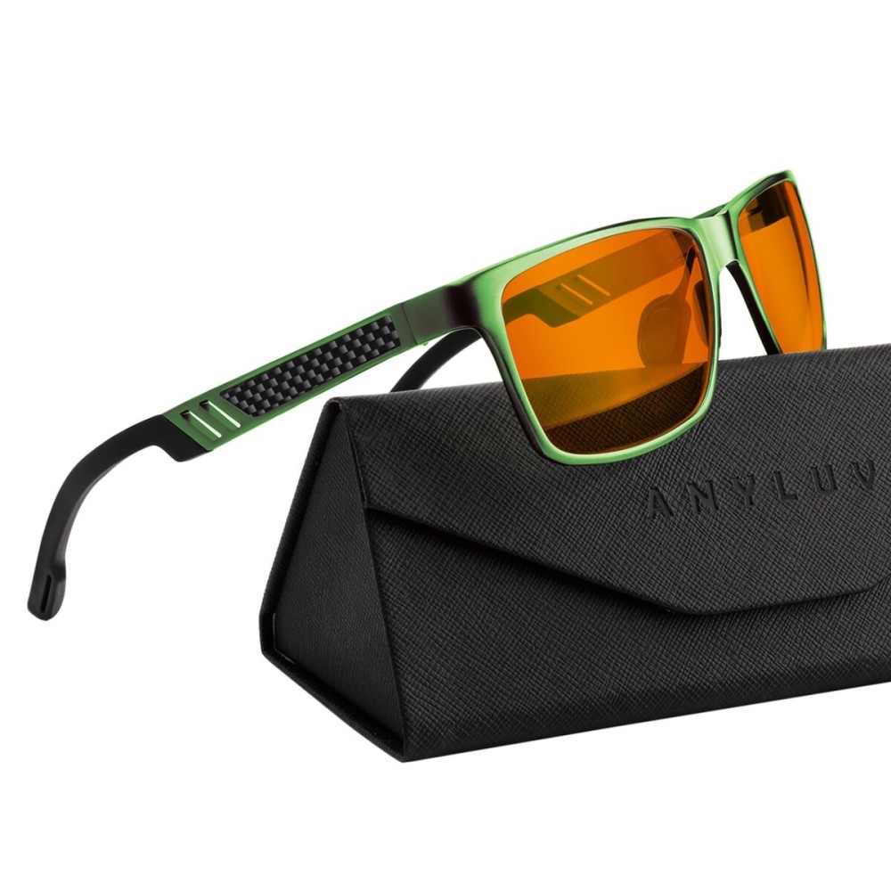 ANYLUV Blue Light Blocking Glasses Men Computer Gaming Glasses Lightweight Al-Mg Metal Anti Eyestrain Eye Protection