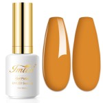 Imtiti Gel Nail Polish, 1 Pcs 0.5 Fl Oz Orange Yellow Gel Polish Soak Off LED U V Nail Gel Polish Neutral Gel Nail Polish DIY Nail Art Starter Manicure Salon Gel Nail Kit for Women Girls