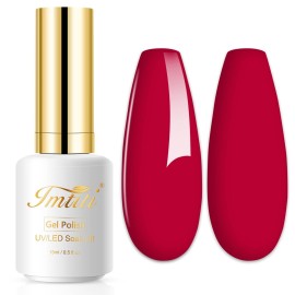 Imtiti Rose Red Gel Nail Polish, 1 pcs 0.5 Fl Oz, Soak Off, Non-Toxic, Toxin-Free, Glossy, Women\'s Nail Art Starter Kit