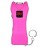 FIGHTSENSE Super Heavy Duty Keychain Stun Gun with Flashlight for Men and Women self Defense Device, Rechargeable Stun Gun, Nylon Holsters (Pink USB)