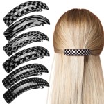WILLBOND 6 Pcs Hair Barrettes for Women Large Barrettes Hair French Clips Pin Retro Clasp for Mom Gifts Women Accessories, 6 Colors(Black and White,Simple)