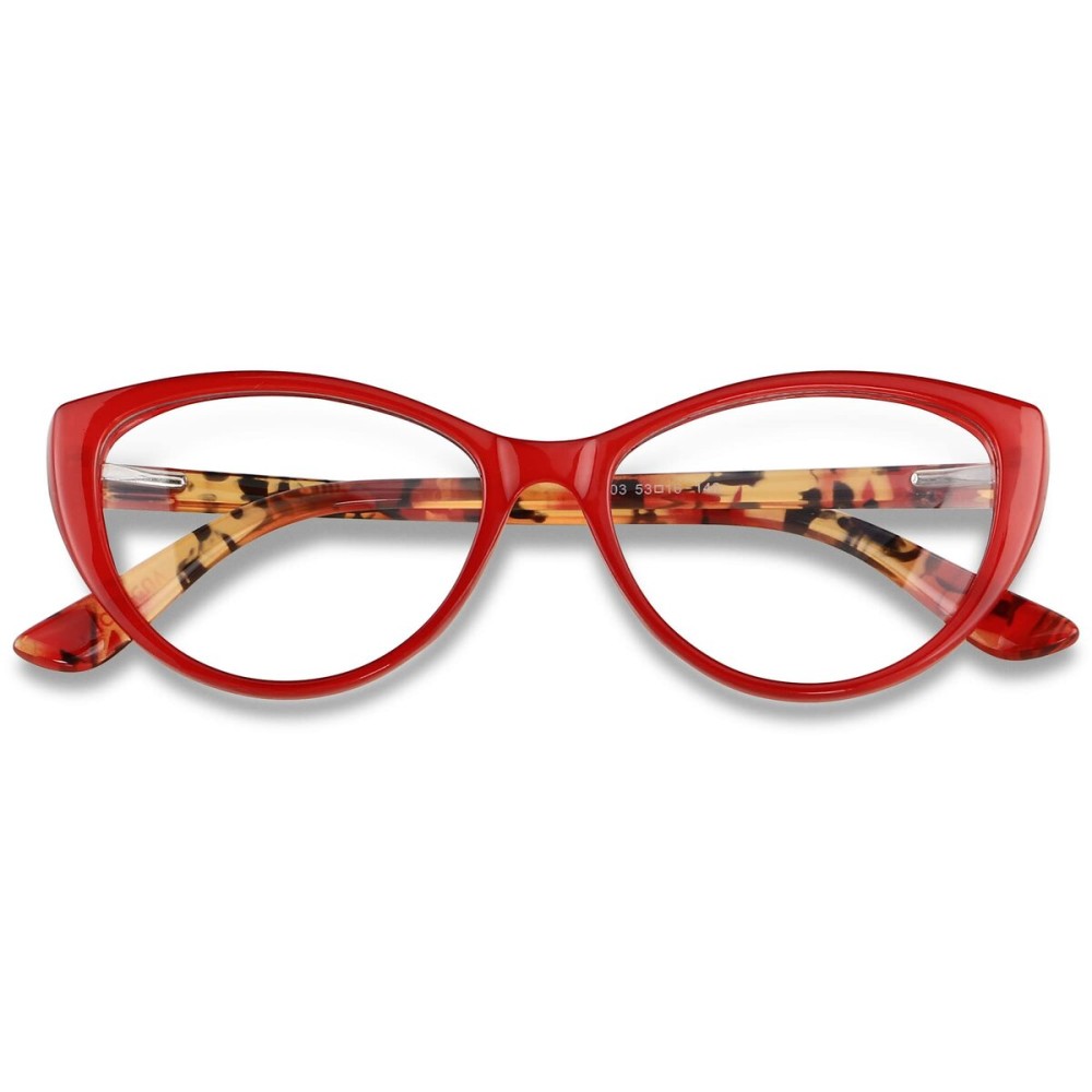 ANDWOOD Blue Light Blocking Glasses Women Bluelight Blocker Computer Cateye Clear Reading Cat Eye Eyeglasses Frame Red