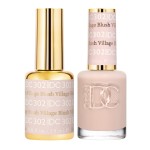 DND DC Gel Polish Set, Beige Nude Collection, UV/LED Gel Polish and Air Dry Nail Lacquer, Matching Chip-Free Polish Duo, 302 Blush Village, 0.5 Fl Oz
