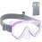 Vvinca Kids-Goggles with Nose Cover, Diving Mask Elastic Fabric Strap Anti Fog Anti Shattered Lens for Kids Swim Goggles 3-14