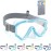 Vvinca Kids Goggles with Nose Cover, Diving Scuba Snorkel Mask Kids Swim Mask, 2024 Upgraded Design with No Tangle Elastic Fabric Strap & Anti-Fog Anti-Shattered Lens for Kids Swim Goggles 3-14