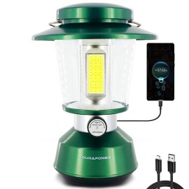 Durapower Rechargeable Camping Lantern,2800 Lumen Super Bright LED Camping Lantern, 5400 mAh Power Bank, IP44 Waterproof, 20 Hours, Portable Lantern for Hurricane, Power Outages