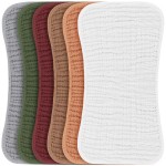 Konssy Muslin Baby Burp Cloths Sets for Unisex- 6 Pack Large 100% Cotton Burping Clothes for Newborn, Baby Girls and Boys