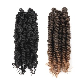 ToyoTress Tiana Passion Twist Hair - 10 Inch 2 Packs Pre-twisted Crochet Braids, Natural Black and Ombre Blonde Pre-looped Synthetic Braiding Hair Extensions (10 Inch, 1B+T27-2P)