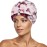 INNELO Luxury Shower Cap for Women Reusable Waterproof, Double Layered Shower Hair Cap with Adjustable Elastic Strap, Large Satin Lined Shower Bath Cap for Long Curly Straight Hair, Pink-Flower