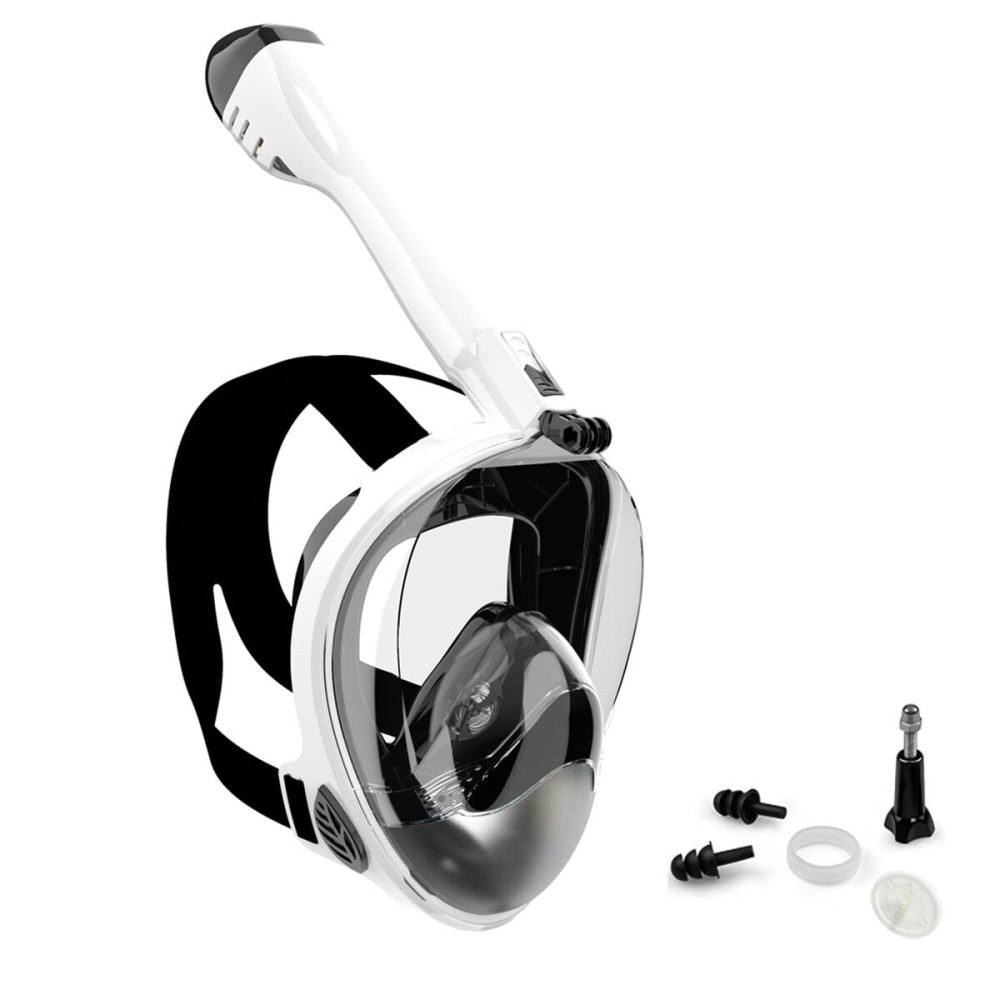 Jwintee Full Face Snorkel Mask, Diving Mask for Kids and Adults,180 Panoramic View Snorkel Mask with Camera Mount, Safe Breathing, Anti-Leak&Anti-Fog