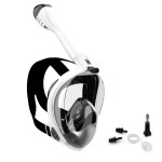 Jwintee Full Face Snorkel Mask, Diving Mask for Kids and Adults,180 Panoramic View Snorkel Mask with Camera Mount, Safe Breathing, Anti-Leak&Anti-Fog