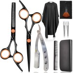 Professional Hair Cutting Scissors Set, Fcysy Hair Scissors Texturizing Shears Kit, Hair Cutting Tools with Barber Supplies, Tijeras para Cortar Cabello Salon Shears for Home Use