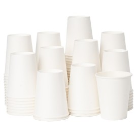 YEEHAW 8 oz 500 Pack Disposable Paper Coffee Cups, White Hot Drinking Cups for Hot Coffee, Hot Liquid, Ideal for Cafes, Bistros, Businesses and Family