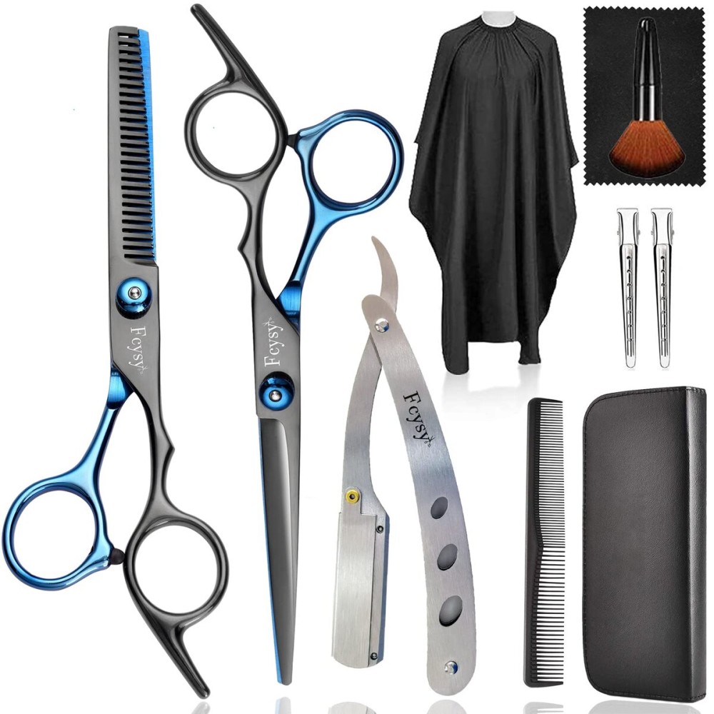 Hair Cutting Scissors Haircut Shears Kit, Fcysy Professional Barber Shears Set, Hairdressing Salon Scissors Blending Shears Barber Accessories for Hairdresser Home Use