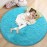 Gifeas Blue Round Rug for Girls Bedroom, Fluffy Circle Carpet 4\'X4\' for Kids Room Decor Shaggy Circular Rug for Baby Nursery Dorm Upgrade Fuzzy Plush Rug for Living room Cute Room Decor for Teens Baby