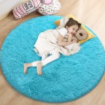 Gifeas Hot Pink Round Rug for Girls Bedroom, Fluffy Circle Carpet 4\'X4\' for Kids Room Decor Shaggy Circular Rug for Baby Nursery Dorm Upgrade Fuzzy Plush Rug for Living Room Cute Room Decor for Teen