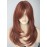 Long Layered Copper Brown wig Synthetic wig layered Auburn Wigs with side bangs for White Women (3315)