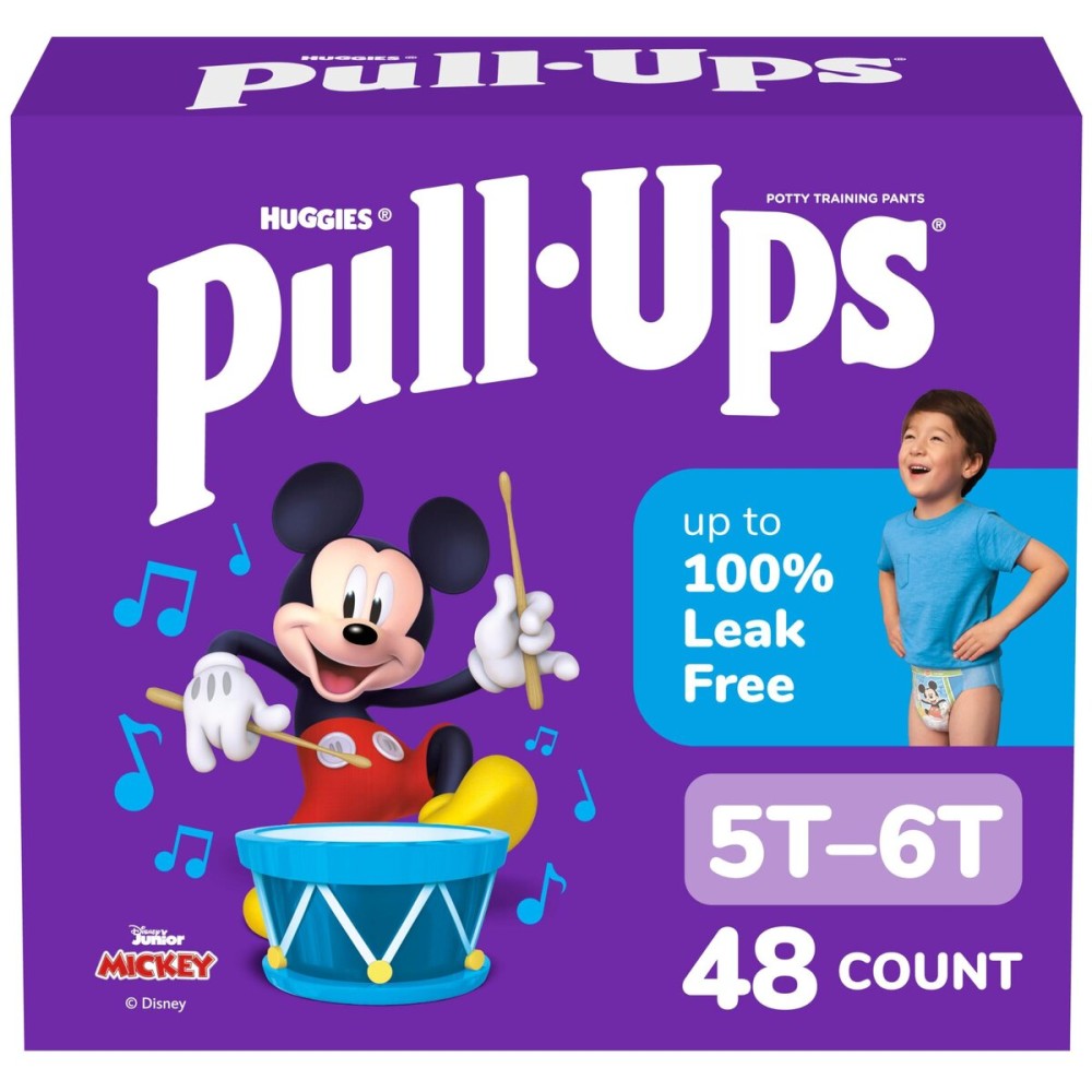 Pull-Ups Boys\' Potty Training Pants, Size 5T-6T Training Underwear (46-60 lbs), 48 Count