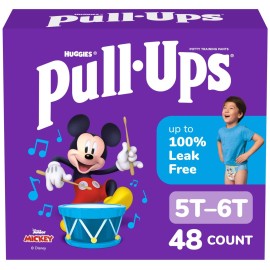 Pull-Ups Boys\' Potty Training Pants, Size 5T-6T Training Underwear (46-60 lbs), 48 Count