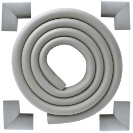 M2cbridge U Shape Extra Thick Furniture Table Edge Protectors Foam Baby Safety Bumper Guard 6.5 Ft (Grey with 4 Corners)