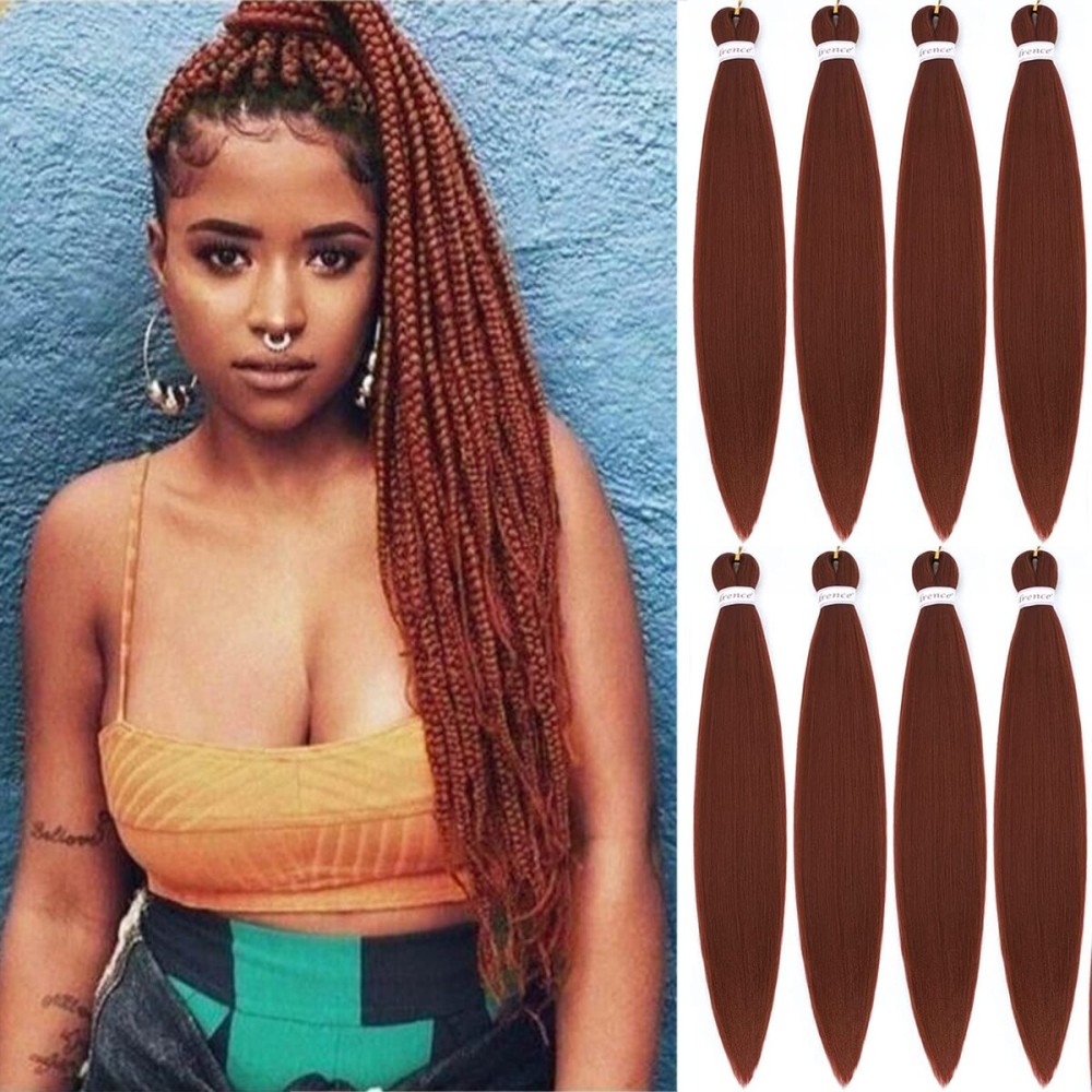 Alrence Pre Stretched Braiding Hair Long Braid 30 Inch 8 Packs Professional Braiding Hair Extensions Synthetic Crochet Twist Braids (30 Inch, 350)