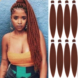 Alrence Pre Stretched Braiding Hair Long Braid 30 Inch 8 Packs Professional Braiding Hair Extensions Synthetic Crochet Twist Braids (30 Inch, 350)