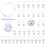 Pacifiers for Baby Shower Game, 36PCS Plastic Pacifiers for Baby Shower Decoration DIY, Large Size Baby Shower Pacifiers, Gender Reveal Party Table Scatter/Hunt Baby Shower Game Props(Clear, 2.75 in)