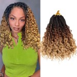 Beverlee Goddess Box Braids Crochet Hair 10 Inch Crochet Boho Box Braids Crochet Braids 8 Packs Bohemian box braids Box Braids with Curly Ends Messy Pre-looped Synthetic Crochet Hair for Women 53
