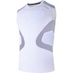 COOLOMG Youth Baseball Padded Shirt Kids Chest Protector Rib Heart Guard Sternum Protection for Football Softball Lacrosse Rugby White L