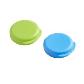 EZY DOSE Daily Round, Compact, Small, Discrete, Portable On-The-Go Pocket Pharmacy, Pill Box, Organizer and Vitamin Containers, Snap Shut Lids, Travel Friendly, Blue and Green, 2 Pack, BPA Free