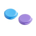 EZY DOSE Daily Round, Portable On-The-Go Pocket Pharmacy, Pill Box, Organizer and Vitamin Containers, Snap Shut Lids, Perfect for Traveling, Blue and Purple, 2 Pack, BPA Free