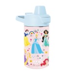 Simple Modern Disney Princess Kids Tritan Plastic Summit Water Bottle | 12 oz BPA-Free Cup with Covered Leak Proof Straw Lid for Girls, Toddlers | Princess Rainbows