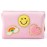 LieToi Preppy Patch Small Toiletry Bag, Smile Rainbow Heart PU Leather Portable Waterproof Makeup Cosmetic Bag Daily Use Storage Purse Travel Organizer Compliant Bag for Women Girls (Light Pink)