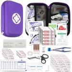 Car-Home Survival First-Aid Kit Emergency-Kit - Purple 273Piece Equipment Travel Supplies First Aid Set Home Essentials Camping Hiking YIDERBO