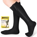 Ailaka Zipper Compression Socks Medical, 15-20 mmHg Knee High Compression Socks for Men Women, Close Toe Support Socks for Varicose Veins, Edema, Recovery, Pregnant, Nurse