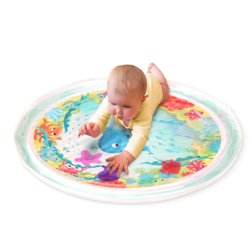 B. Toys - Baby Inflatable Tummy Time Mat 6 Removable Sea Animals Water Activity Mat for Babies Easy to Clean - 6+ Months Wonder Waves