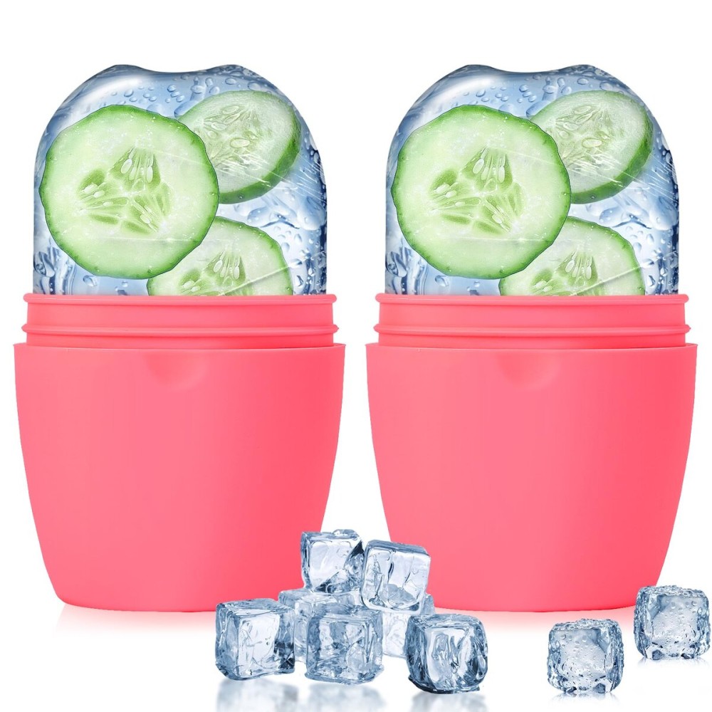 Evmliy 2Pack Ice Face Roller, Silicone Ice Roller for Face to Tighten and Lift Skin, Ice Mold for Face & Eye Puffiness Relief, Reusable Facial Mold for Neck Natural Glow, Skin Care for Women Beauty