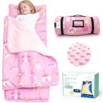 ACRABROS Toddler Nap Mat with Pillow and Blanket, Extra Large Rolled Napping Mats,Slumber Bags for Boys Girls,Kids Sleeping Bag for Daycare, Preschool Travel Camping,Little Princess