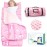 ACRABROS Toddler Nap Mat with Pillow and Blanket, Extra Large Rolled Napping Mats,Slumber Bags for Boys Girls,Kids Sleeping Bag for Daycare, Preschool Travel Camping,Little Princess