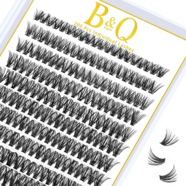B&Q Lash Clusters 280PCS Natural Eyelash Clusters 40D D 16mm Individual Lash Wispy Eyelash Extension with Soft Thin Band Classic Look Pestaas Postizas Comfortable DIY at Home(40D-D-16mm)