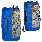 Fitdom Heavy Duty XL Soccer Mesh Equipment Ball Bag w/Adjustable Shoulder Strap Design for Coach. with an Over-Sized Front Pocket for Sporting Accessories. Best for All Outdoor & Water Gears