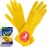 SteadMax 3/6 Pairs Cleaning Gloves, Disposable Natural Rubber Dish Gloves, Reusable Waterproof Latex Non-Slip Dishwashing Gloves for Kitchen and Household (X-Large, 3 Pack)
