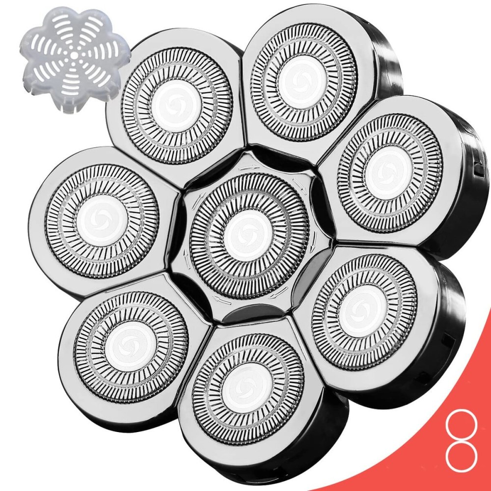 FOXSONIC 8 Blades Head Shaver Replacement Heads for Many Main Brands Electric Shaver Razor Bald Men