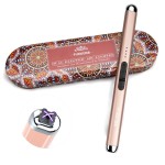 Dual Arc Electric Candle Lighter Gift Box Rechargeable USB Lighter Gifts for Women Men Plasma Arc Lighters for Candle Gift Choice (Rose Gold)