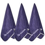 Wuwahold Microfiber Gym Towels Bigger Size Super Soft for Exercise Fitness, Sports, Workout, 380-GSM 15-Inch x 31-Inch Quick-Drying Towels (3 Pack, Navy Blue)