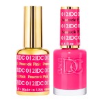 DND DC Gel Polish Set, Pink Collection, UV/LED GelPolish and Air Dry Nail Lacquer, Matching Chip-Free Polish Duo, 012 Peacock Pink, 0.5 Fl Oz Each