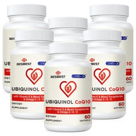 Ubiquinol CoQ10-600mg-Softgel, Active Coq10 Ubiquinol Supplement with Vitamin E & Omega 3, 6, 9, High Absorption-Coenzyme-Q10, Powerful Antioxidant for Energy Production, Tested, 360 Count