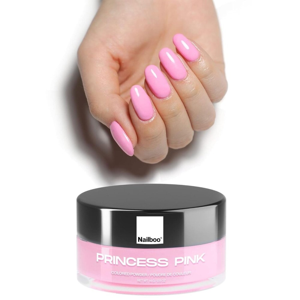 Nailboo Dip Powder for Nails, Princess Pink - Bright Pink Nail Dipping Powder, Custom Made with Highly Pigmented Ultra-Fine Formula, No UV Light Needed, DIY Nails at Home for Beginners or Pros, 0.5 oz