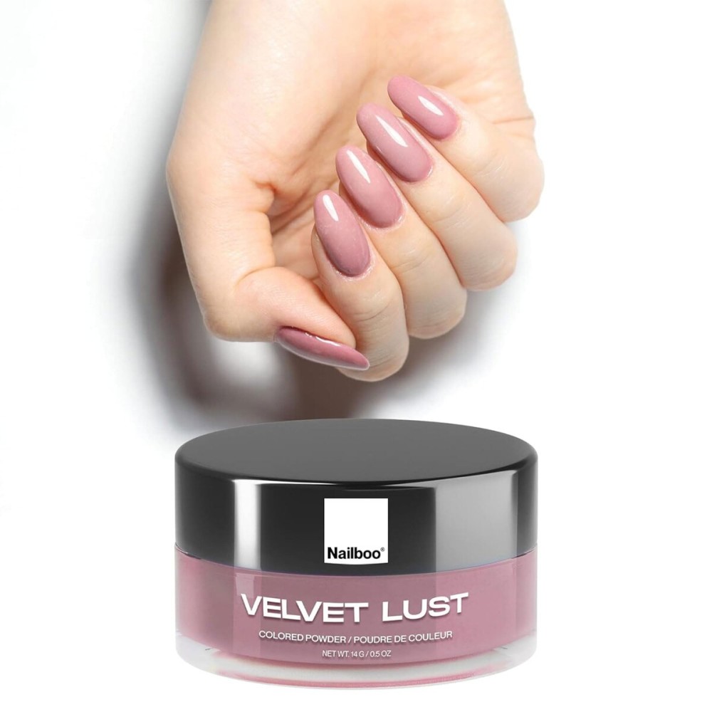 Nailboo Dip Powder for Nails, Velvet Lust - Mauve Nail Dipping Powder, Custom Made with Highly Pigmented Ultra-Fine Formula, No UV Light Needed, DIY Nails at Home for Beginners or Pros, 0.5 oz